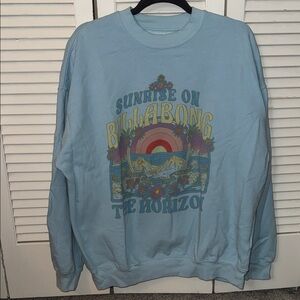 Billabong Light Blue Sunrise Graphic Crewneck Sweater